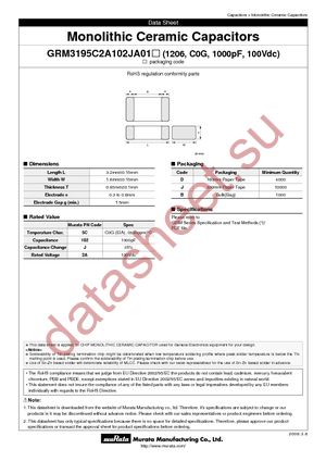 GRM3195C2A102JA01D datasheet  